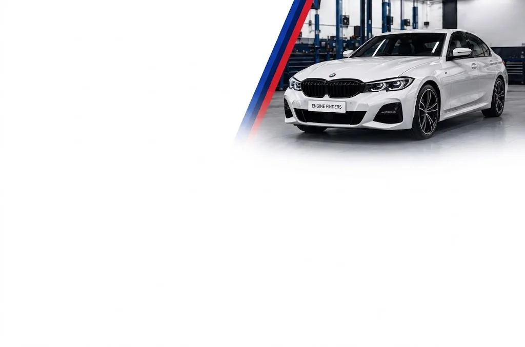 BMW 3 Series in a bright BMW specialist workshop