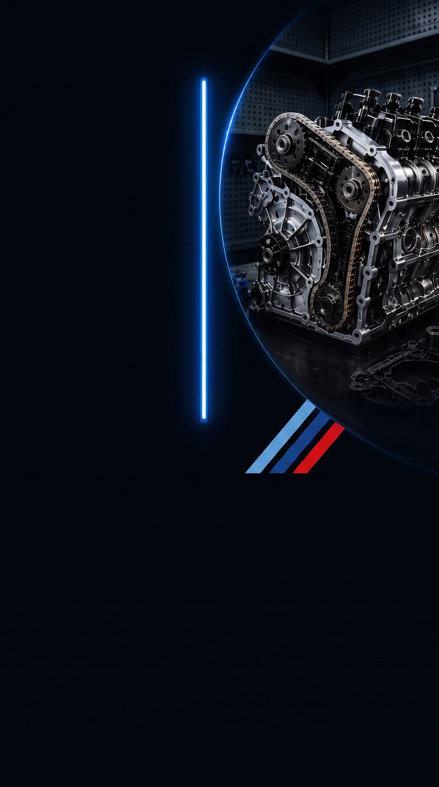 Precision-machined BMW engine block