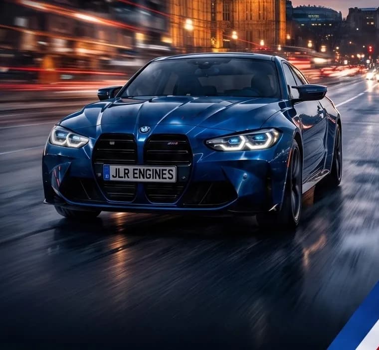 BMW M4 driving through London at night