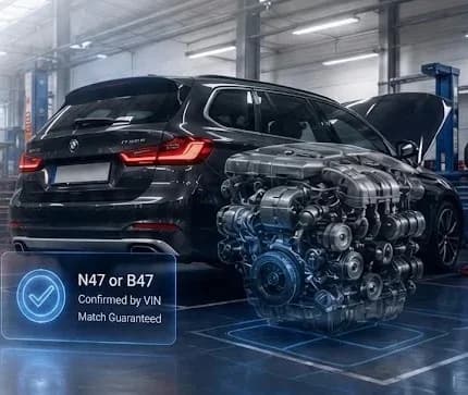 BMW touring in workshop