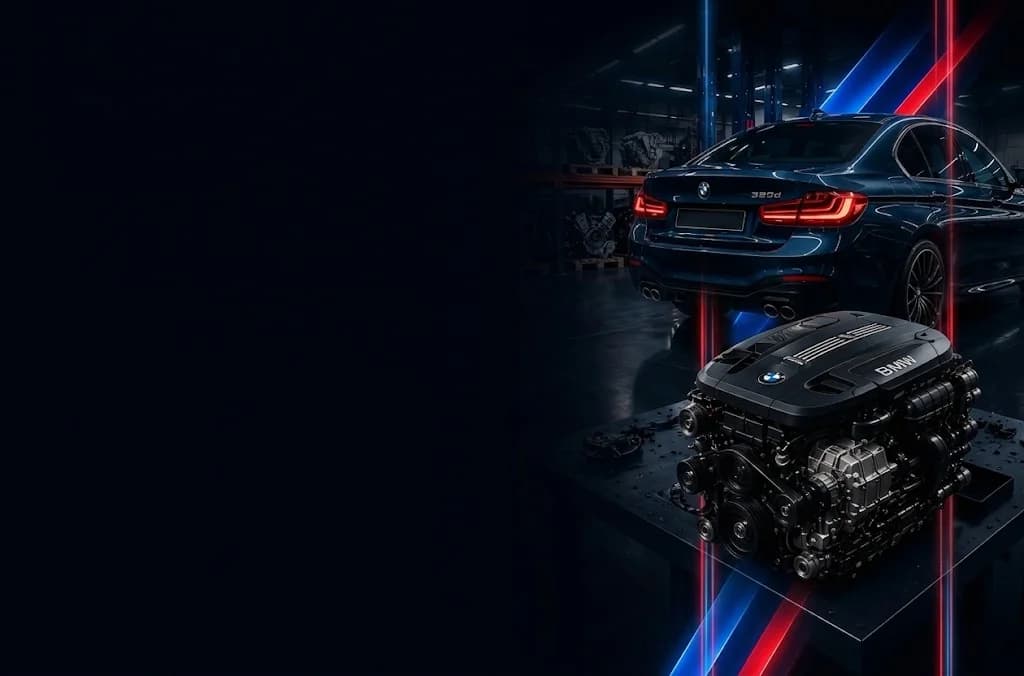 BMW 320d engine and sedan
